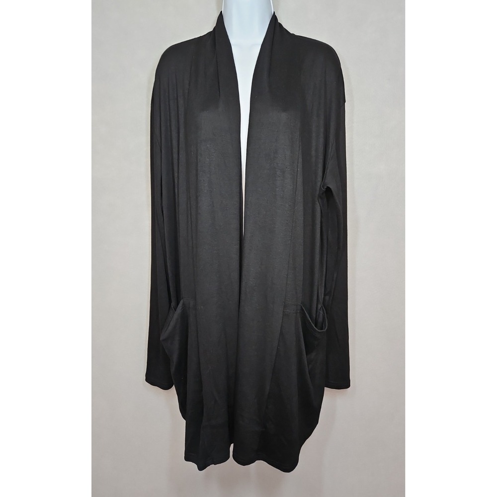 Coofandy Womens Black Longline Open Front Cardigan Size 2X NWT